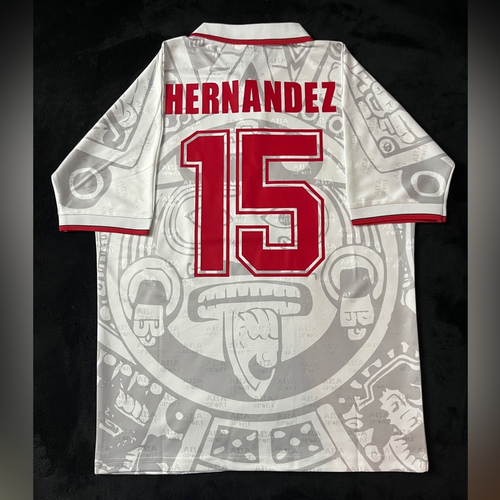Hernandez #15 Mexico Away Retro 1998 Soccer Jersey White